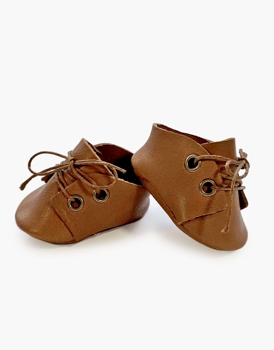 Chaussures à lacets en cuir marron