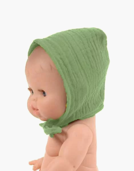 Minikane - collection d'accessoires et de vêtements pour poupées et poupons gordis 34 cm, accessoires en coton, béguin rond vert