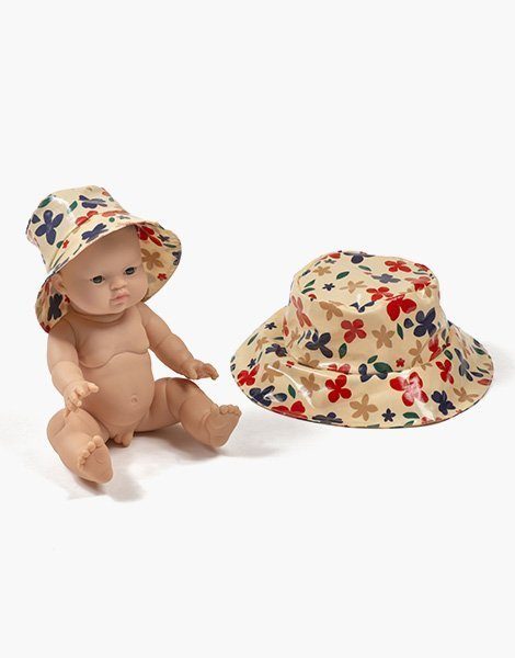 Minikane - collection Duo pour poupées et enfants, chapeau de pluie en coton enduit motif exclusif Mona