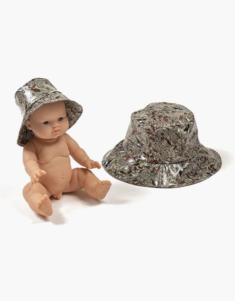 Minikane - collection Duo pour poupées et enfants, chapeau de pluie en coton enduit motif exclusif Roxy