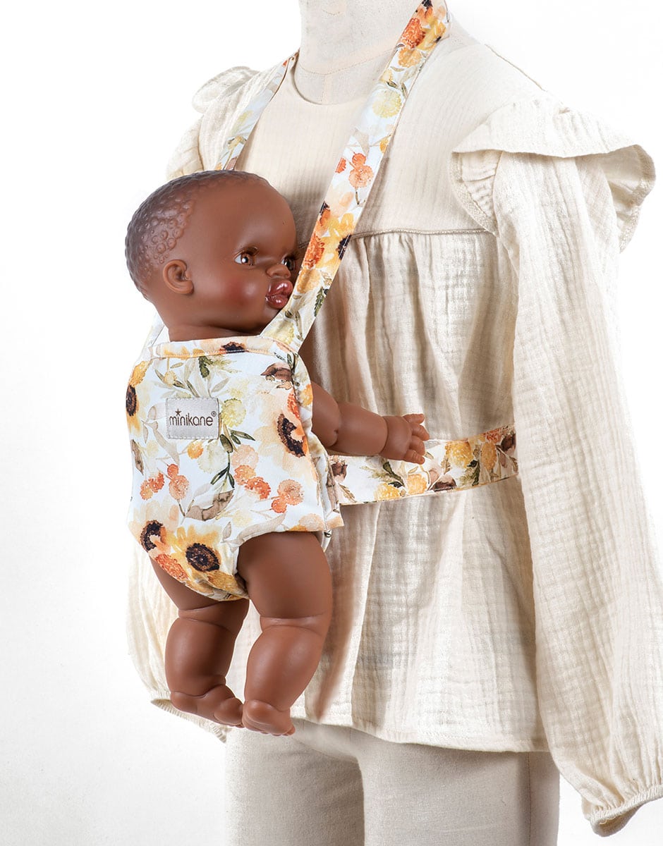 Minikane - accessoires pour poupées, porte-poupées en coton double gaze lurex beige