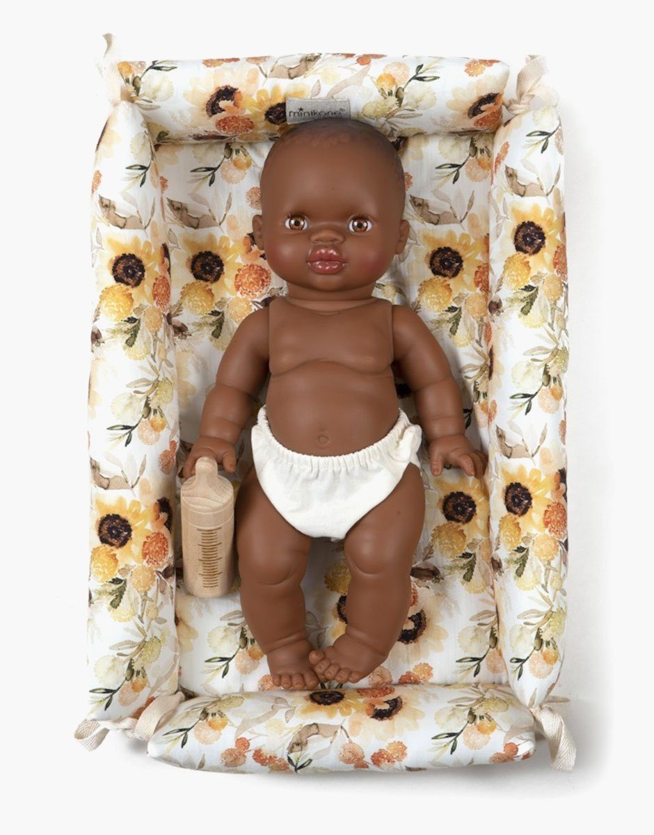Minikane - matelas à langer pour poupée et enfant au motif exclusif Tournesol en coton