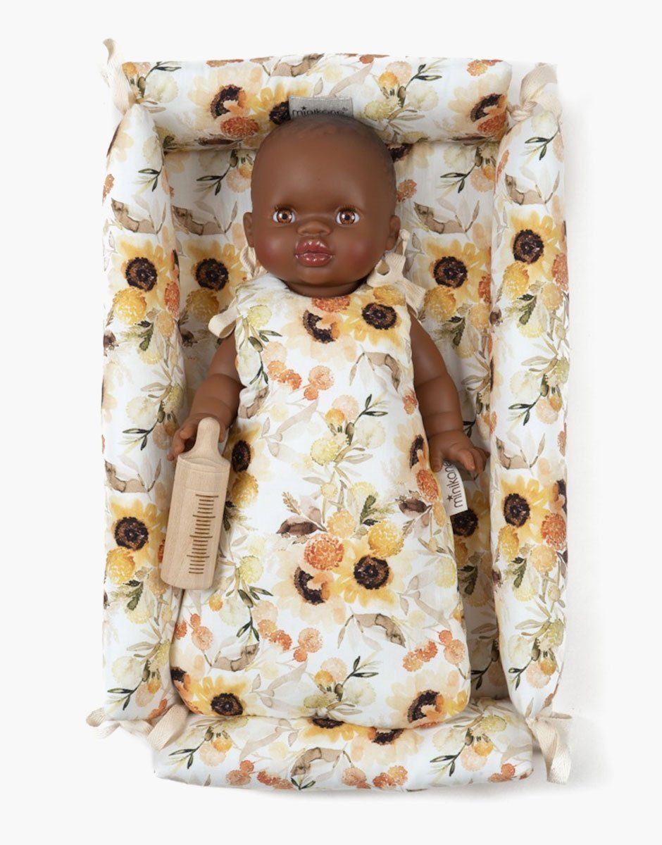 Minikane - matelas à langer pour poupée et enfant au motif exclusif Tournesol en coton