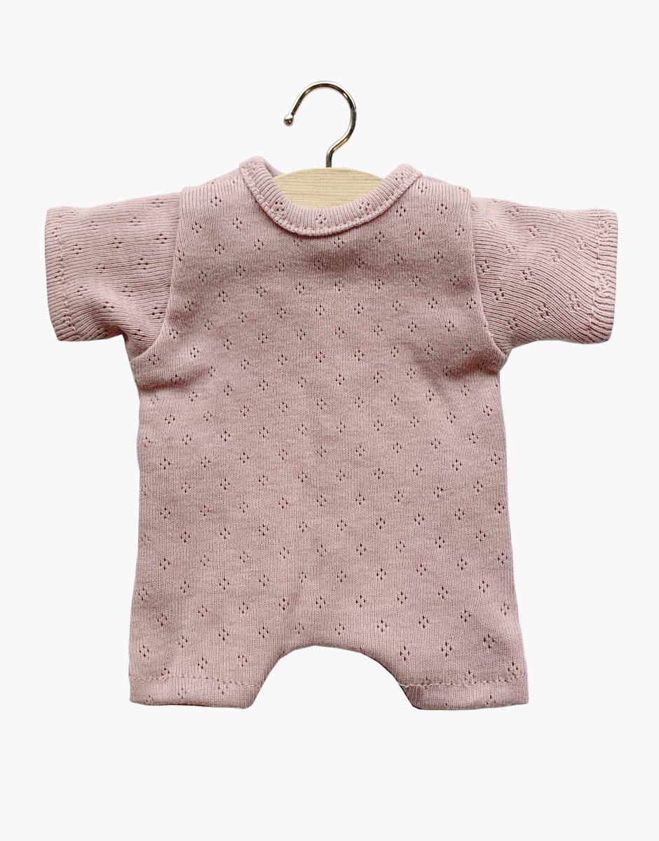 Babies – Body shorty en coton pointillé rose orchidée