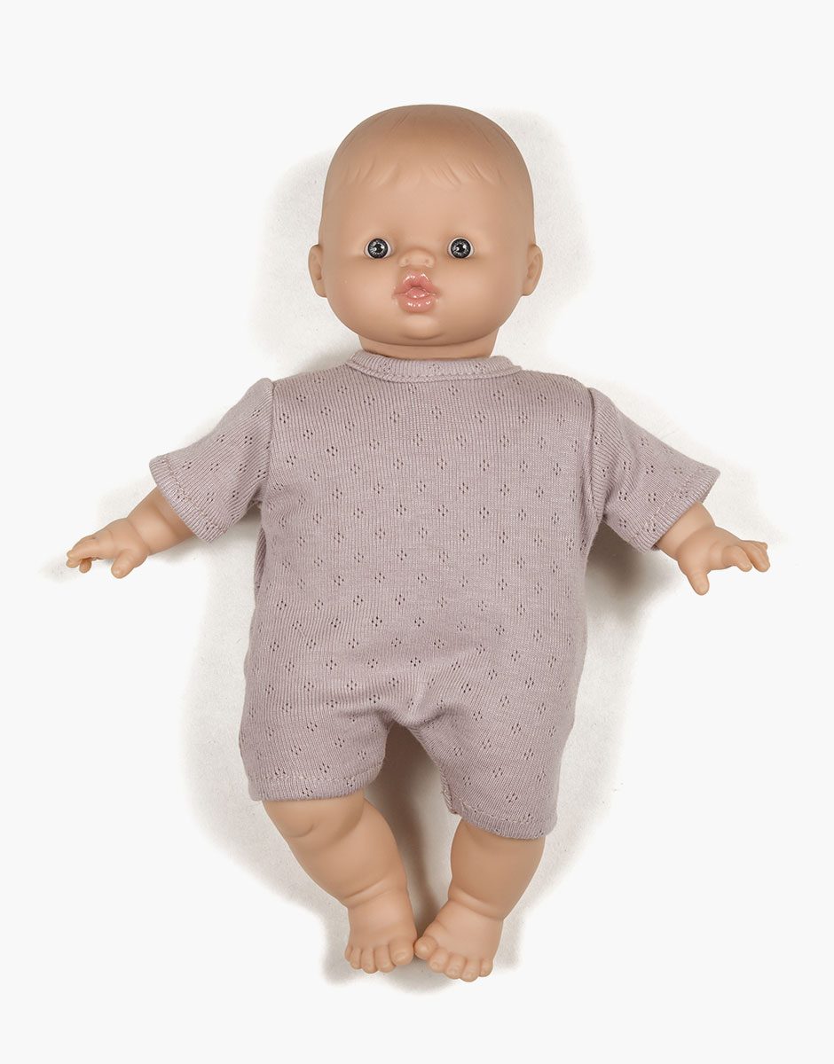 Babies – Body shorty en coton pointillé rose orchidée