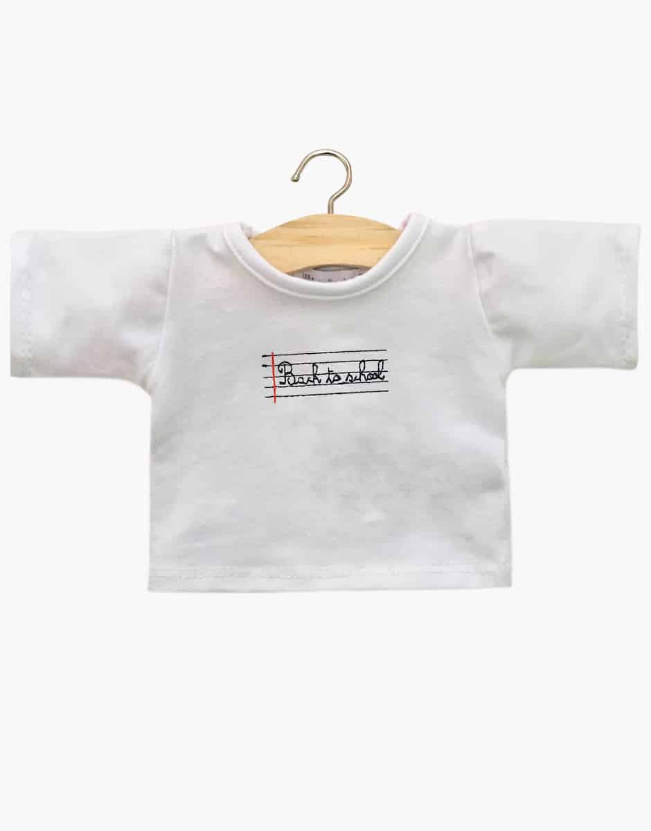 T-shirt manches longues blanc avec broderie “Back to school”
