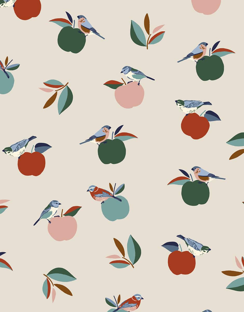 *Komplices – Ensemble 2 pièces  3/6 mois en coton double gaze Apple Birds/marsala