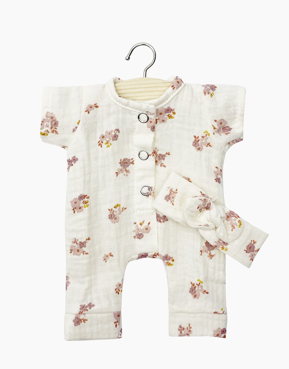 Babies – Combinaison Lili Petites Fleurs roses et son headband