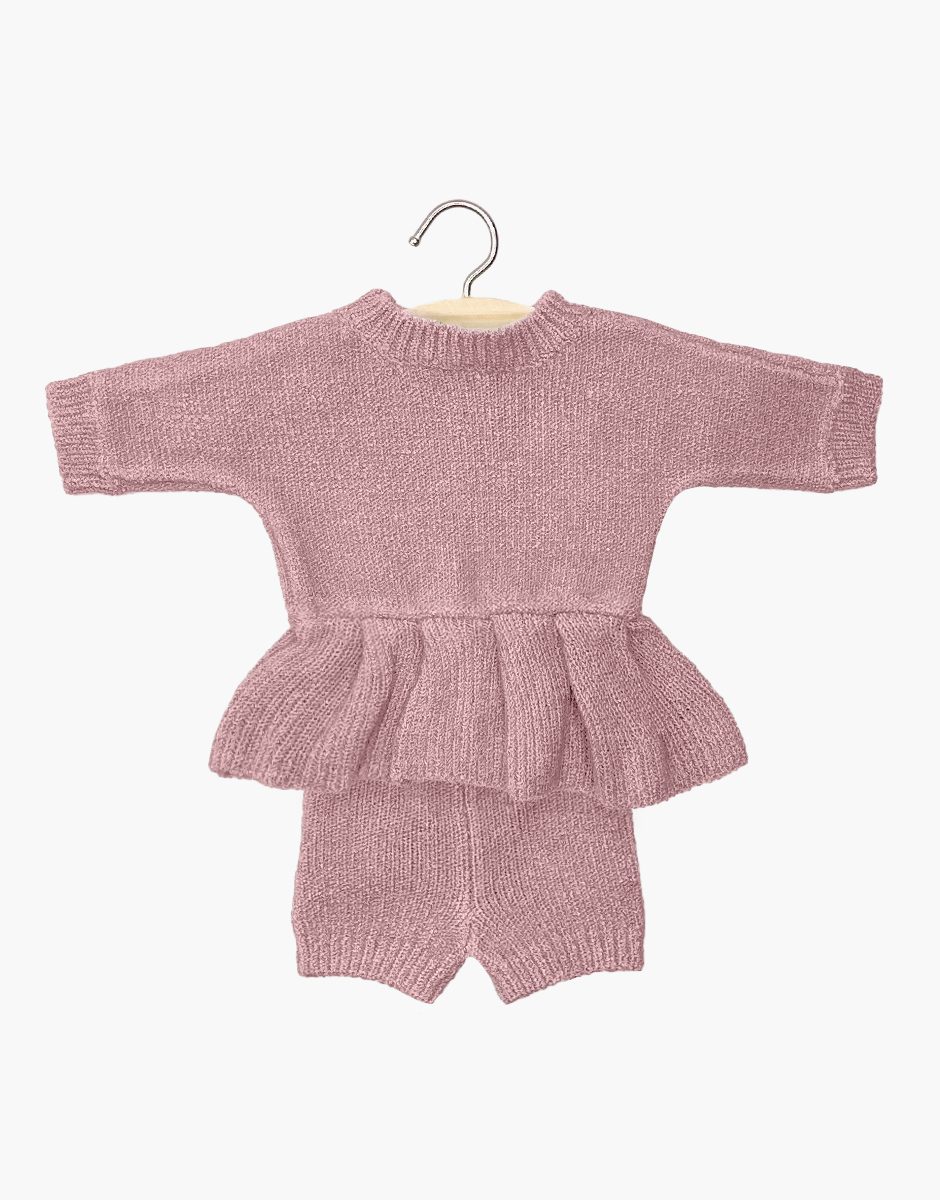 Babies – Ensemble Félicie en tricot rose thé