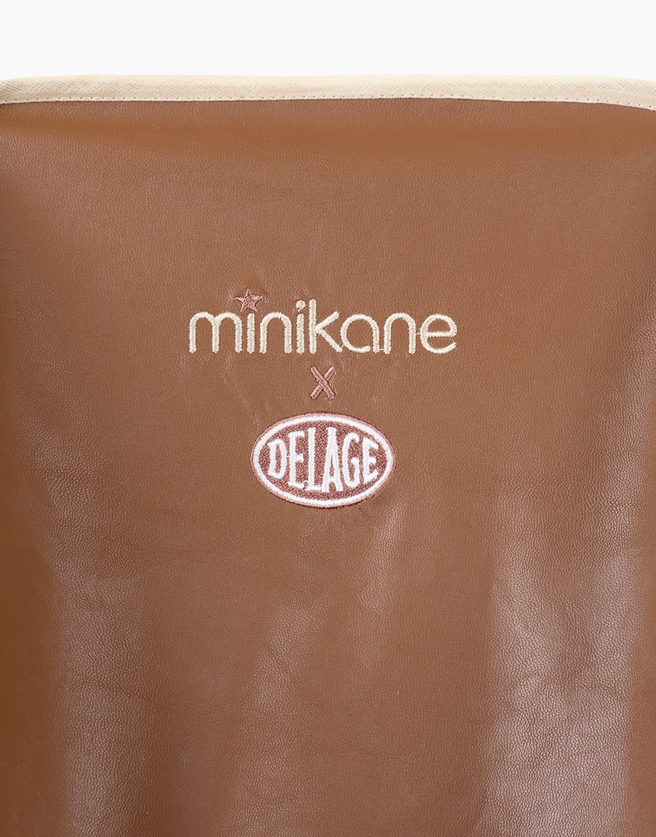 Minikane X Delage – Poussette simili cuir broderie marron