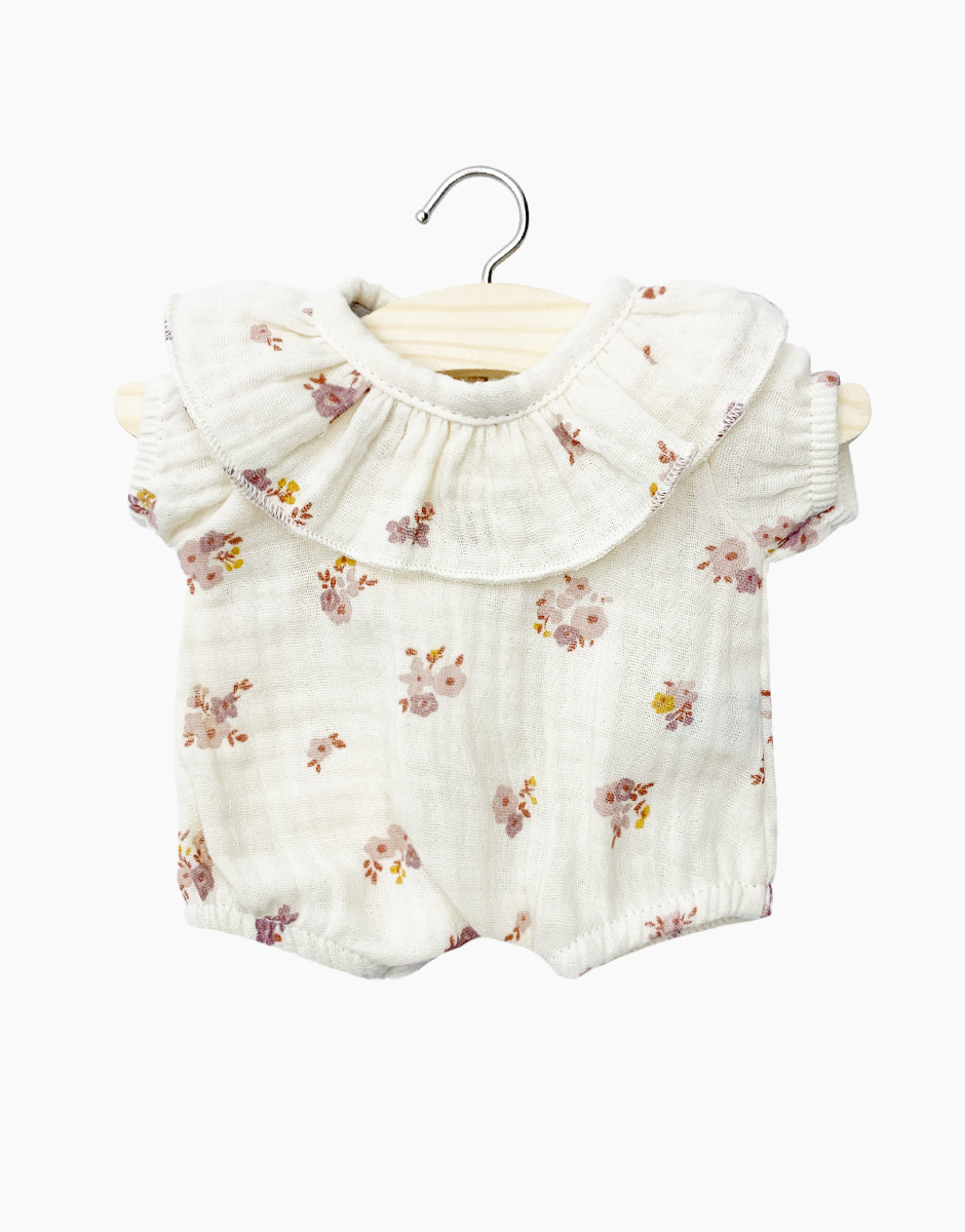Babies – Barboteuse Éva en double gaze Petites fleurs roses