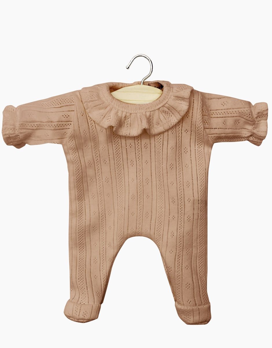 Babies – Dors bien Camille en coton pointillé rayures cassonade