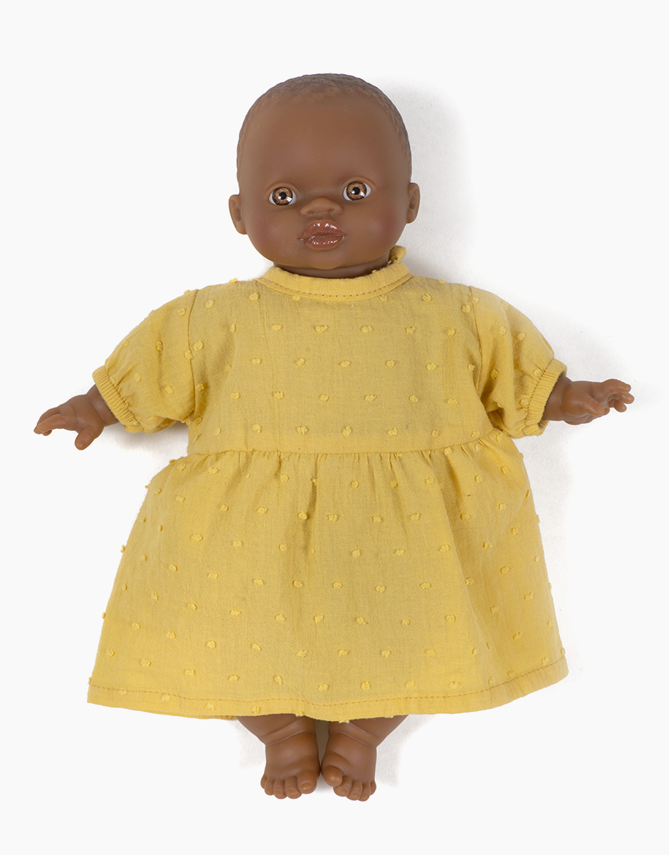 Babies – Robe Faustine manches ballons en plumetis moutarde