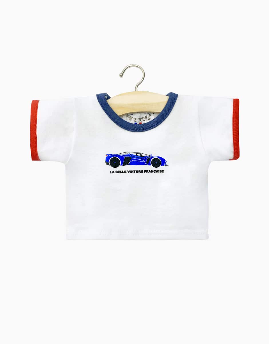Minikane X Delage – T-shirt Philippe en jersey blanc “La belle voiture française” Racing
