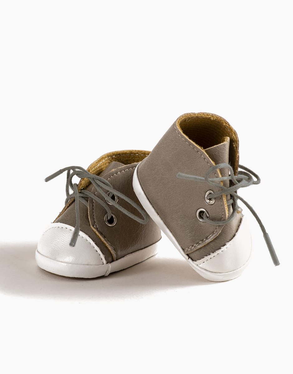 Baskets Komvers simili cuir taupe