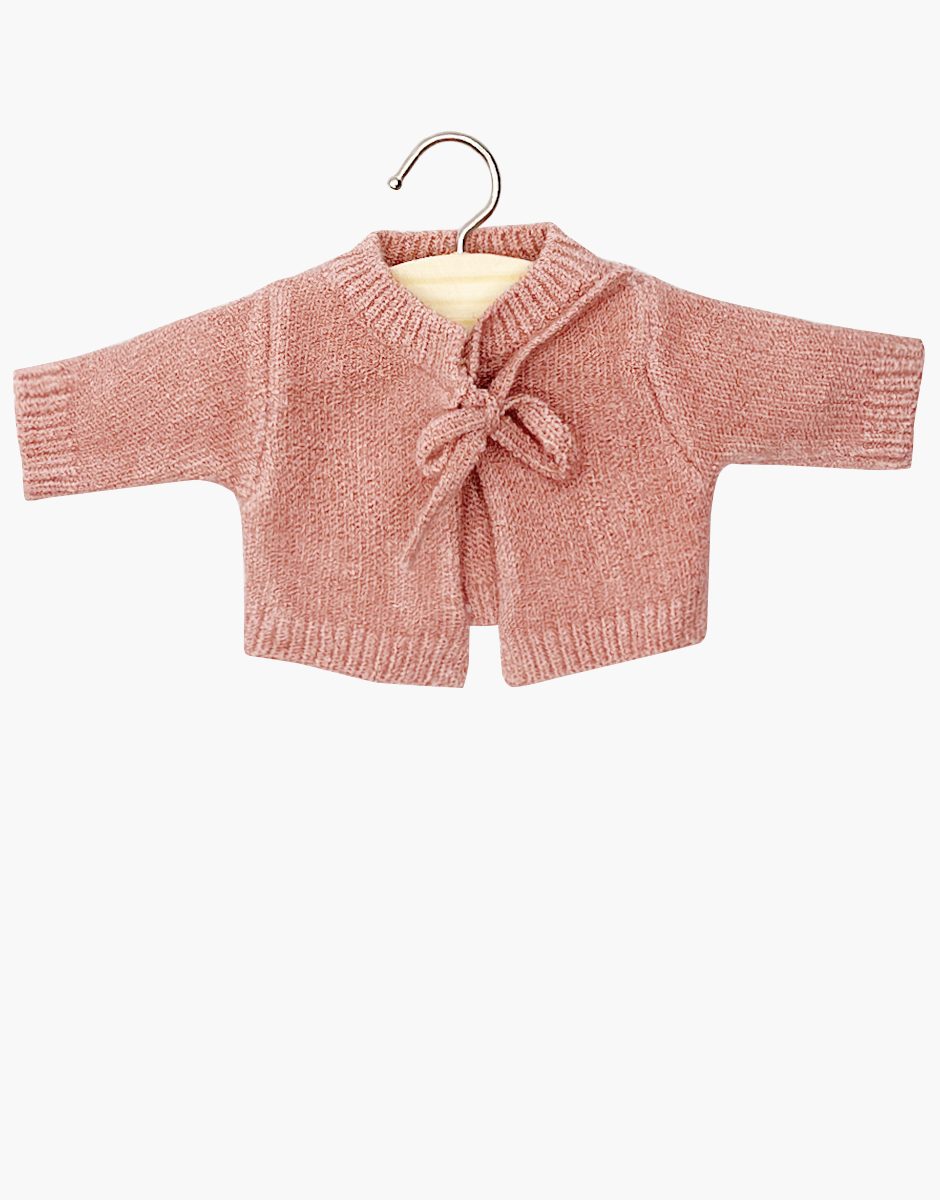 Babies – Cardigan Alix en tricot rose thé