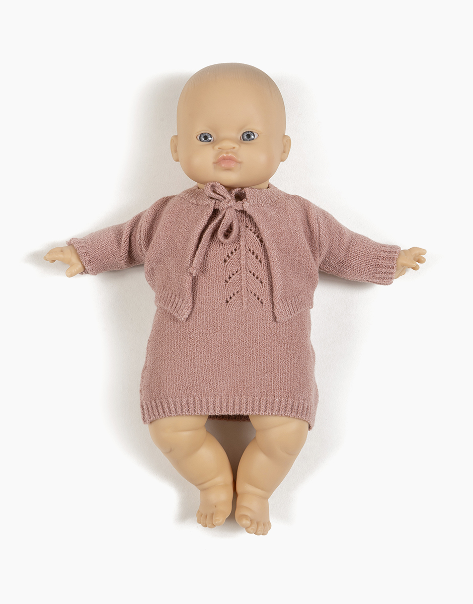 Babies – Cardigan Alix en tricot rose thé