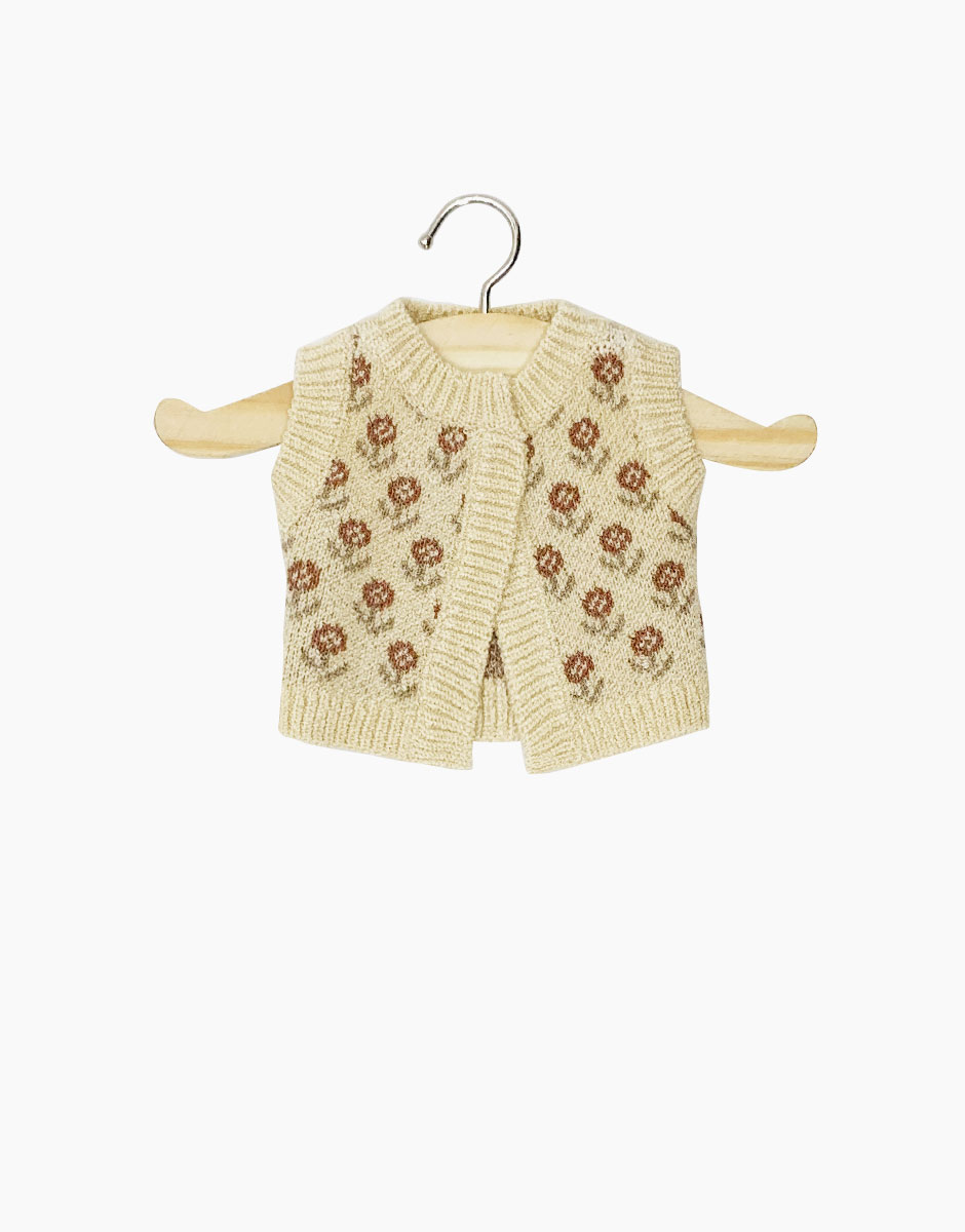Babies – Cardigan Léonie en tricot Fleurs des champs | brique