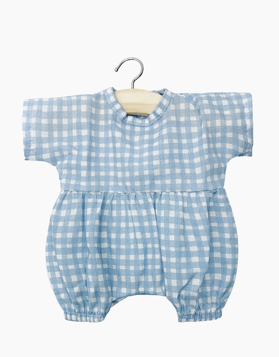 Babies – Barboteuse Noa en coton Vichy bleu