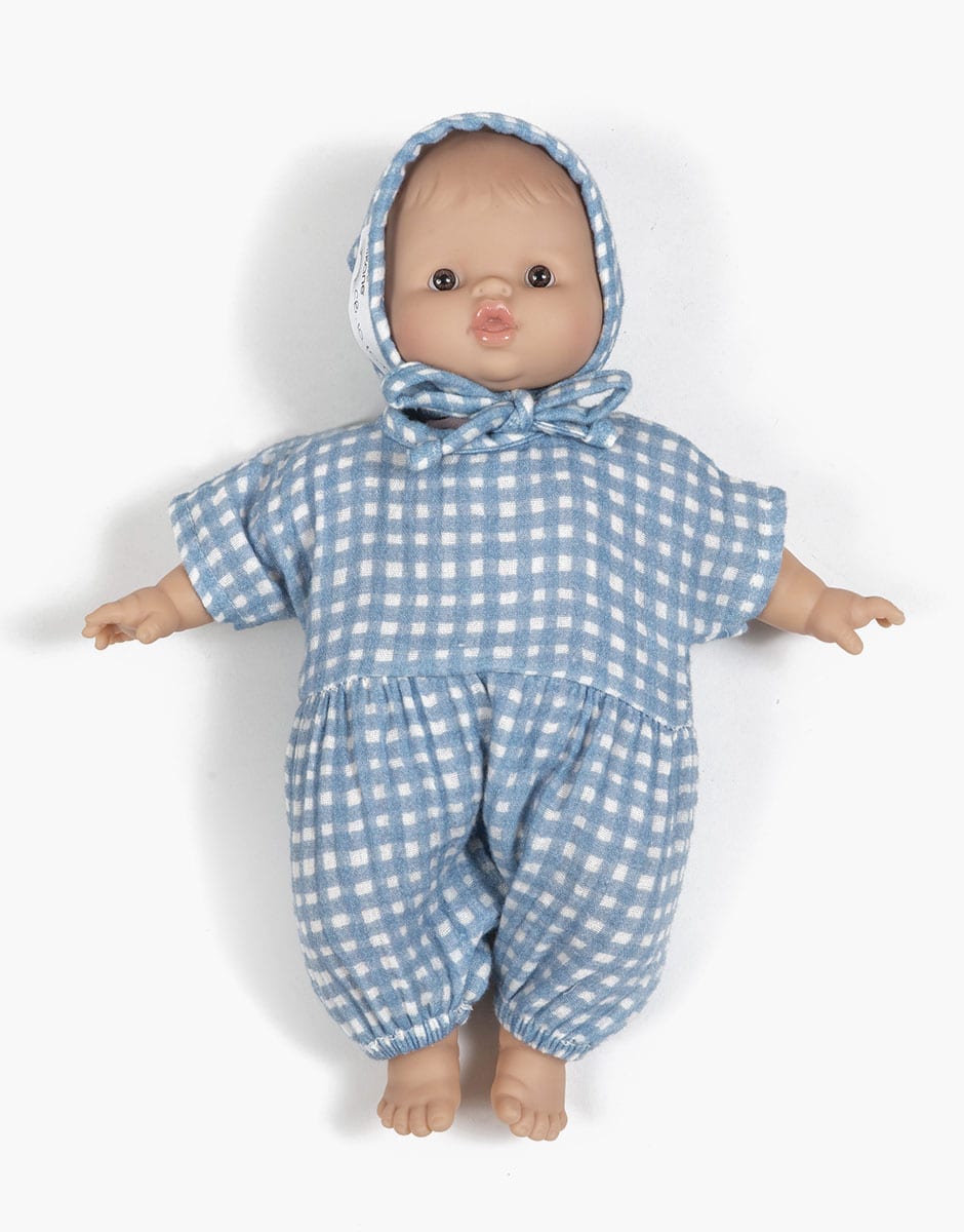Babies – Barboteuse Noa en coton Vichy bleu