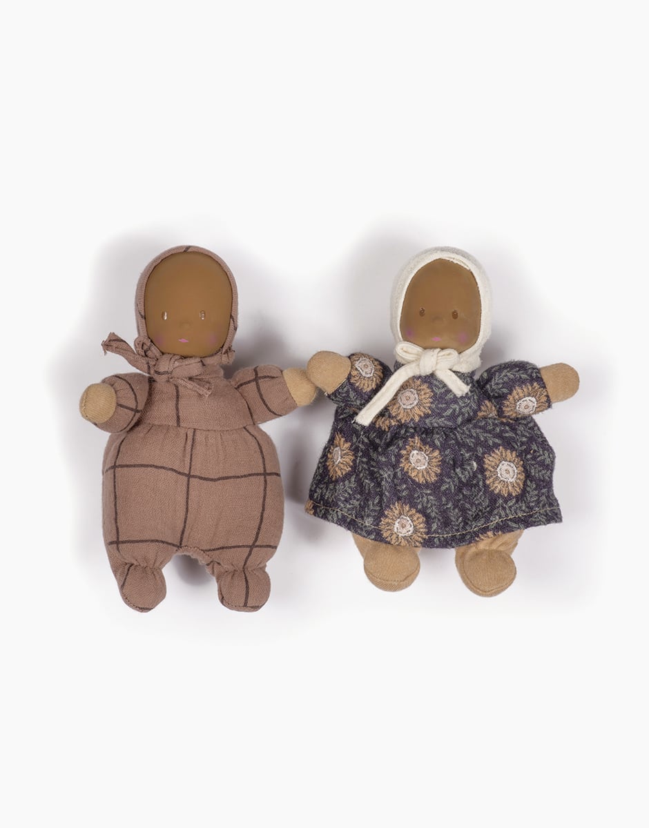 Les Loupiots – Duo fille en Marguerite Réglisse et garçon carreaux chocolat