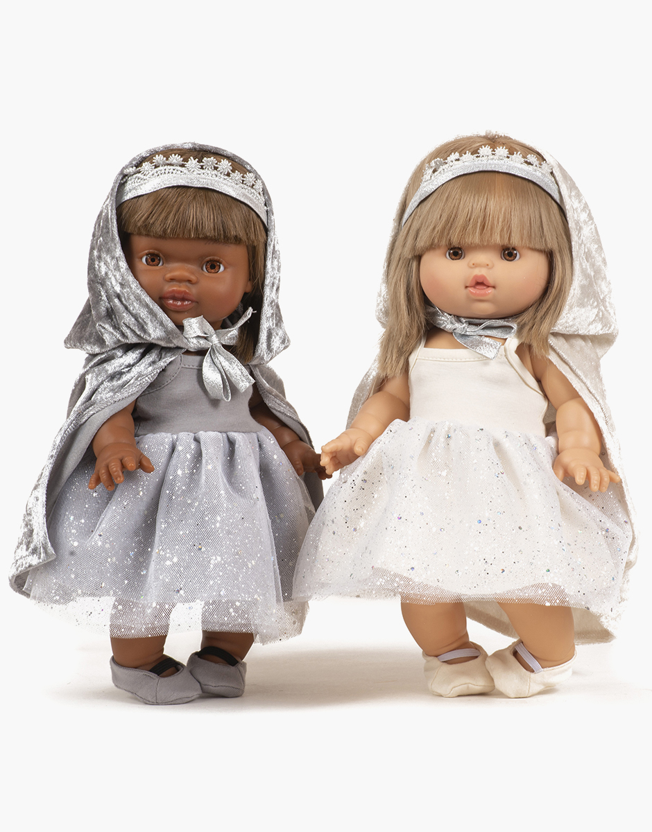 Déguisement – Duo de jupes enfant/poupée “Petite fée” Deva avec tutus lie  de vin