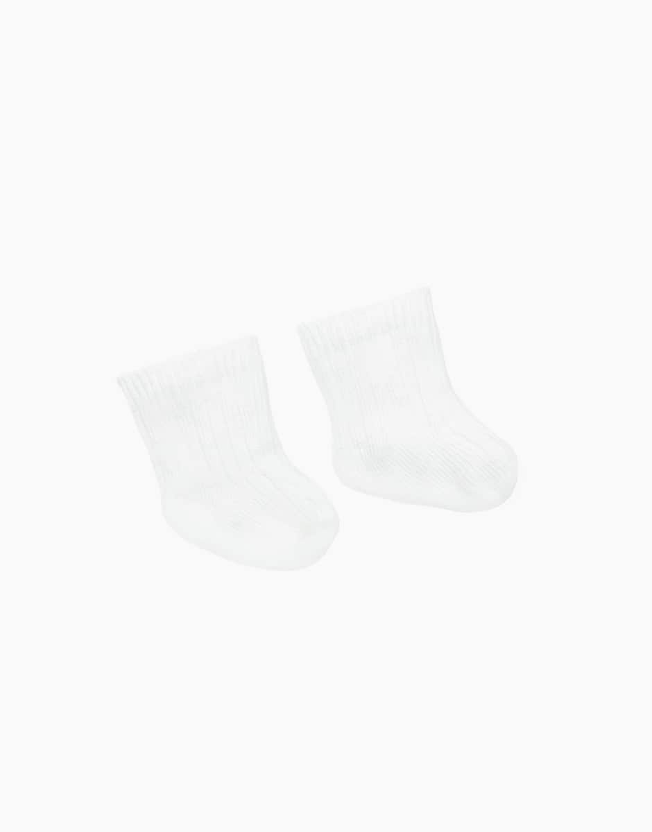 Paire de chaussettes en coton blanc neige