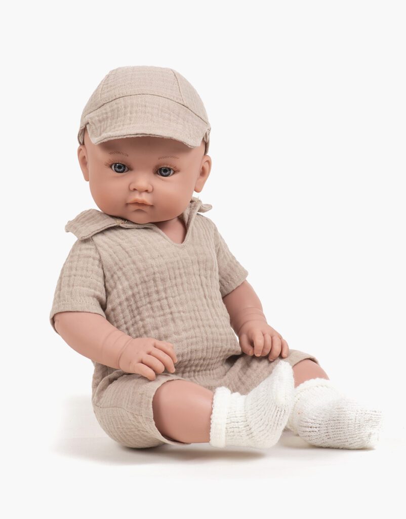Grand Poupon Petitcollin 60cm - Habillé Aux Couleurs USAP, Yeux Dormeurs (ancien)