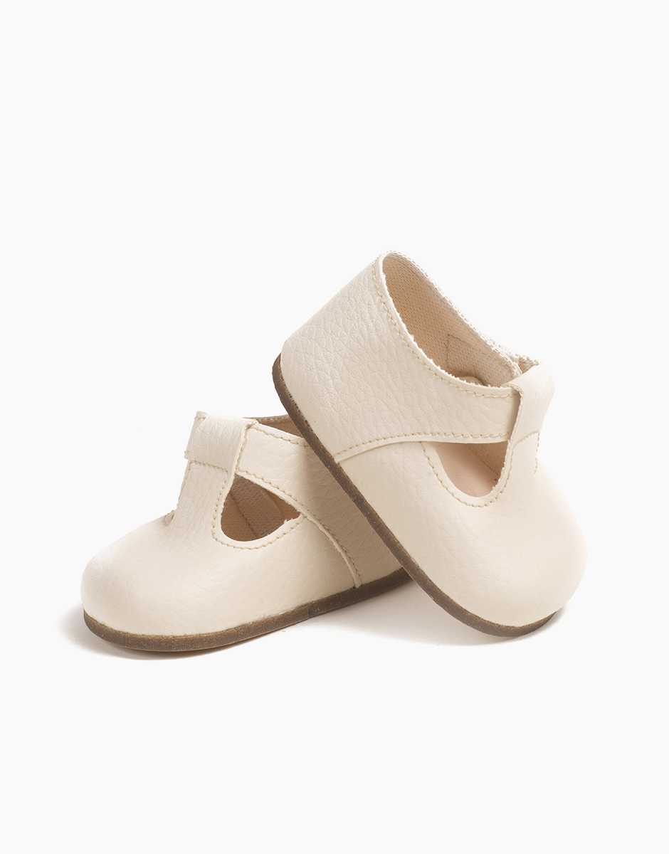 Bambinis – Paire de chaussures “T-strap” crème