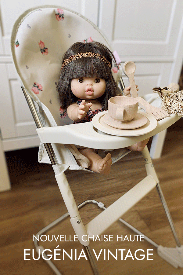 Chaise haute Minikane pour poupées. Convient aux Bambinis,Gordis, Babies, Cuties