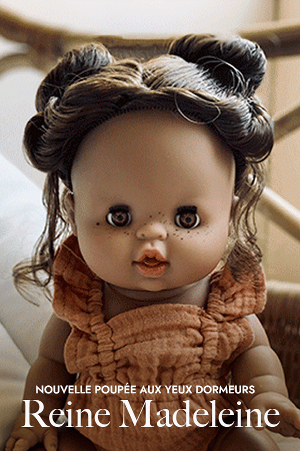 Bannière nouvelle poupée Minikane aux yeux dormeurs Madeleine.