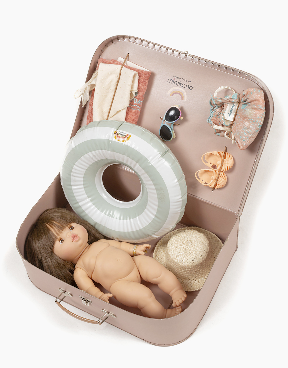 Ma Valise d’antan “Bord de mer” pour fille Aquarius avec poupée au choix