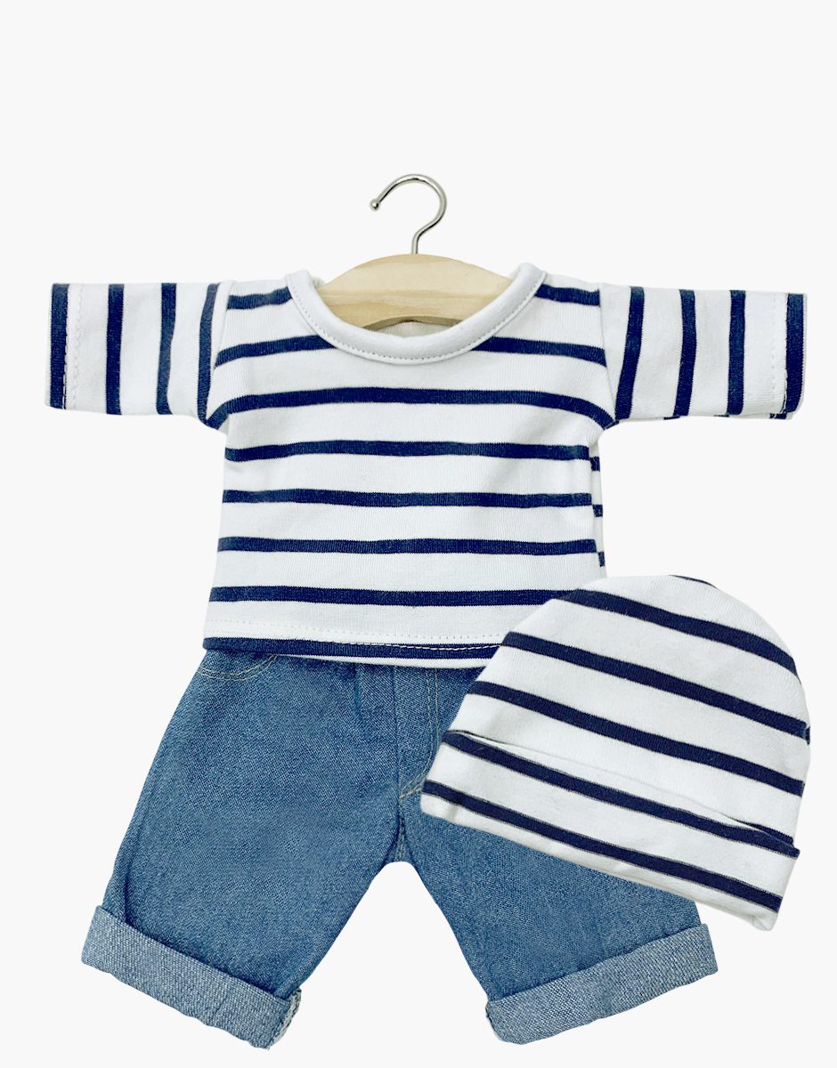 Vêtements Pour Poupée 15-17 Cm - Ensemble Complet (salopette, Chapeau, Lunettes, Chaussures) - Idéal Déguisement Ou Collection