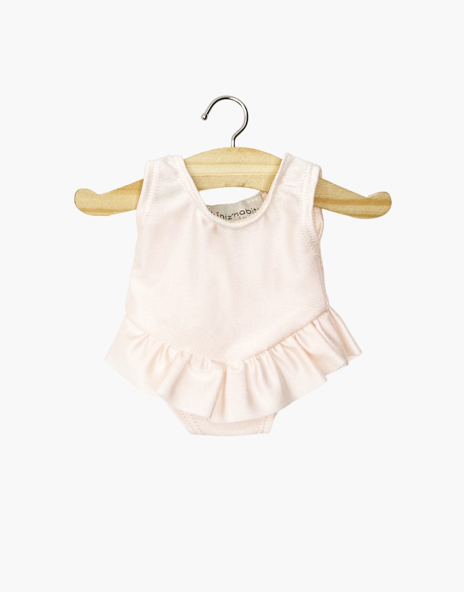 Justaucorps à volants Maïa en lycra rose nude