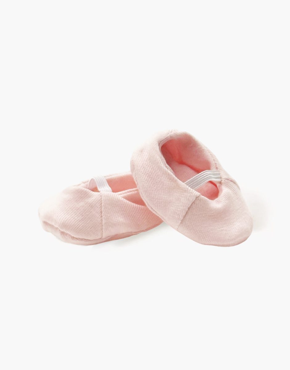 Chaussons ballerines en jersey rose pâle