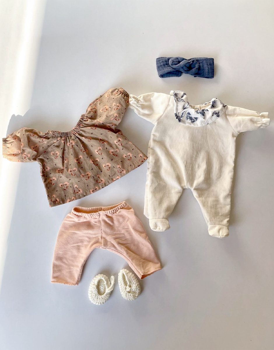 *Lot de vêtements BABIES avec ensemble top Ophélia en crépon Éloïse et legging pétale