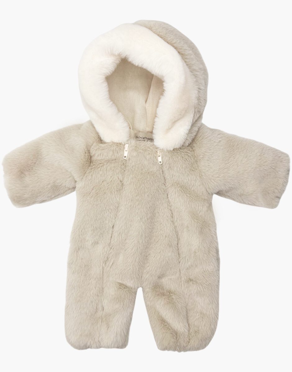 Bambinis - Combinaison de ski Carlota en fausse fourrure beige