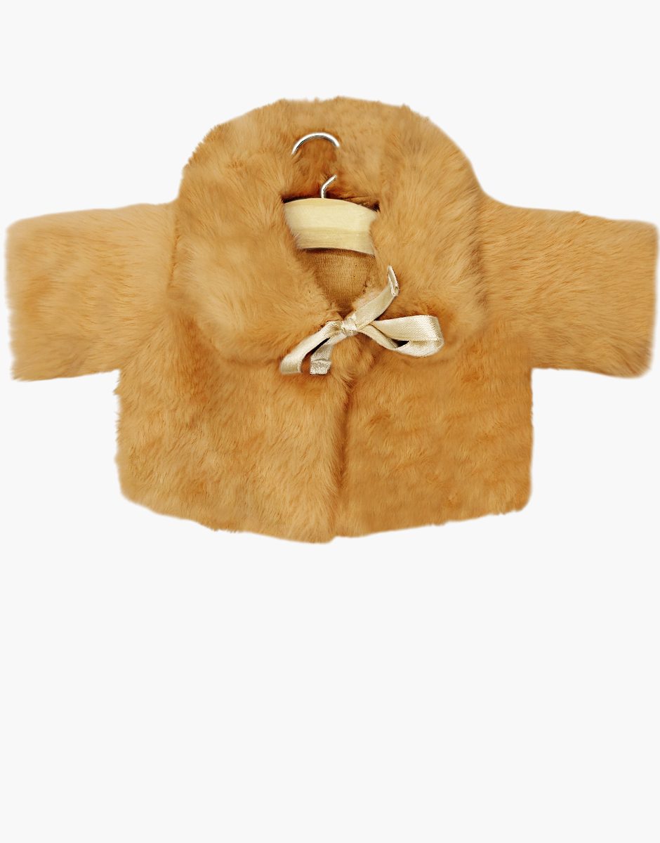 Manteau Aglaé en fausse fourrure camel