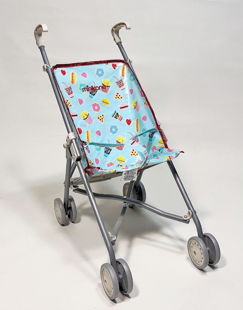 *Poussette poupée avec assise en coton enduit Gourmandises