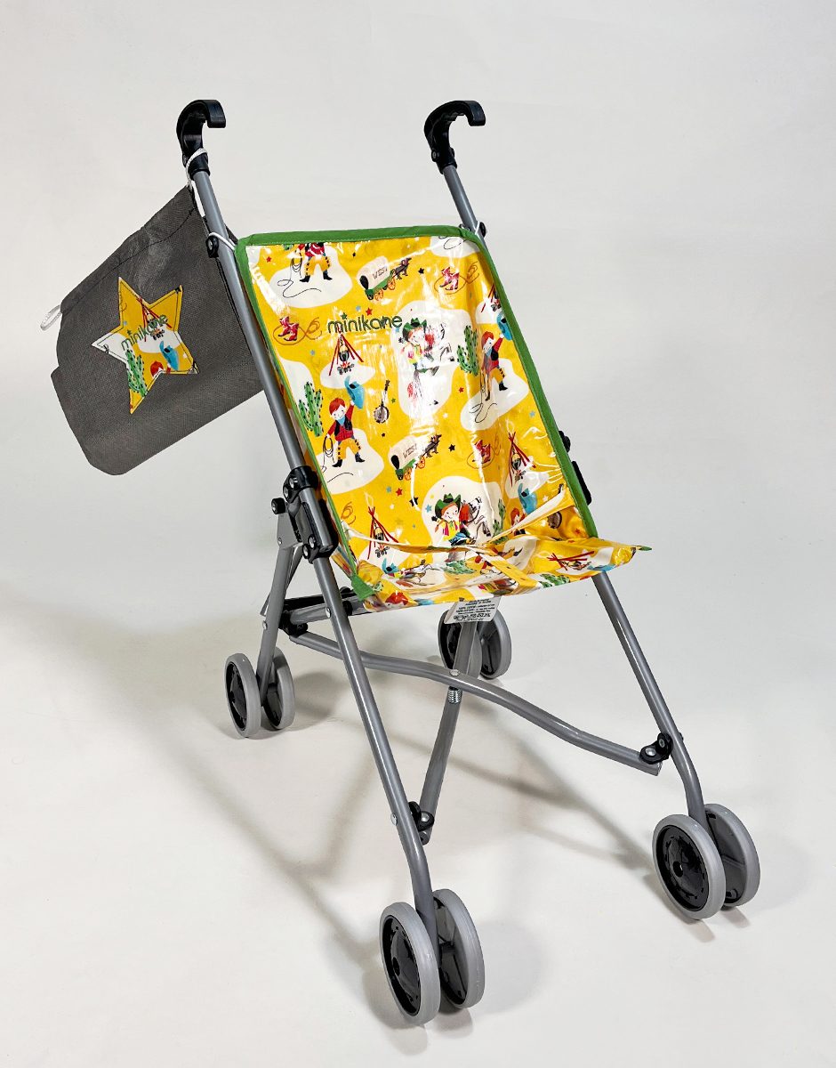 *Poussette poupée avec assise en coton enduit Oregon et son sac