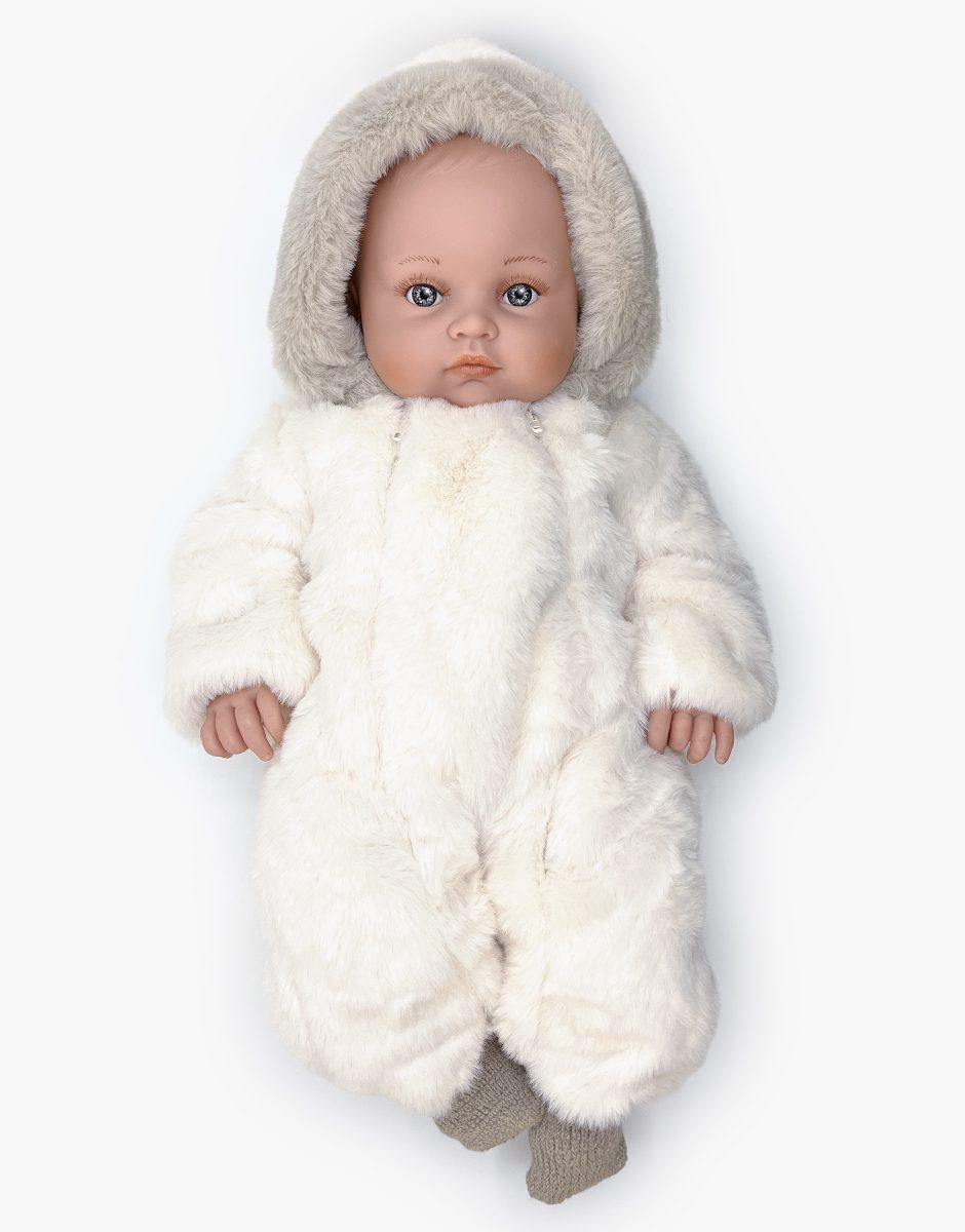 Bambinis - Combinaison de ski Carlota en fausse fourrure écru