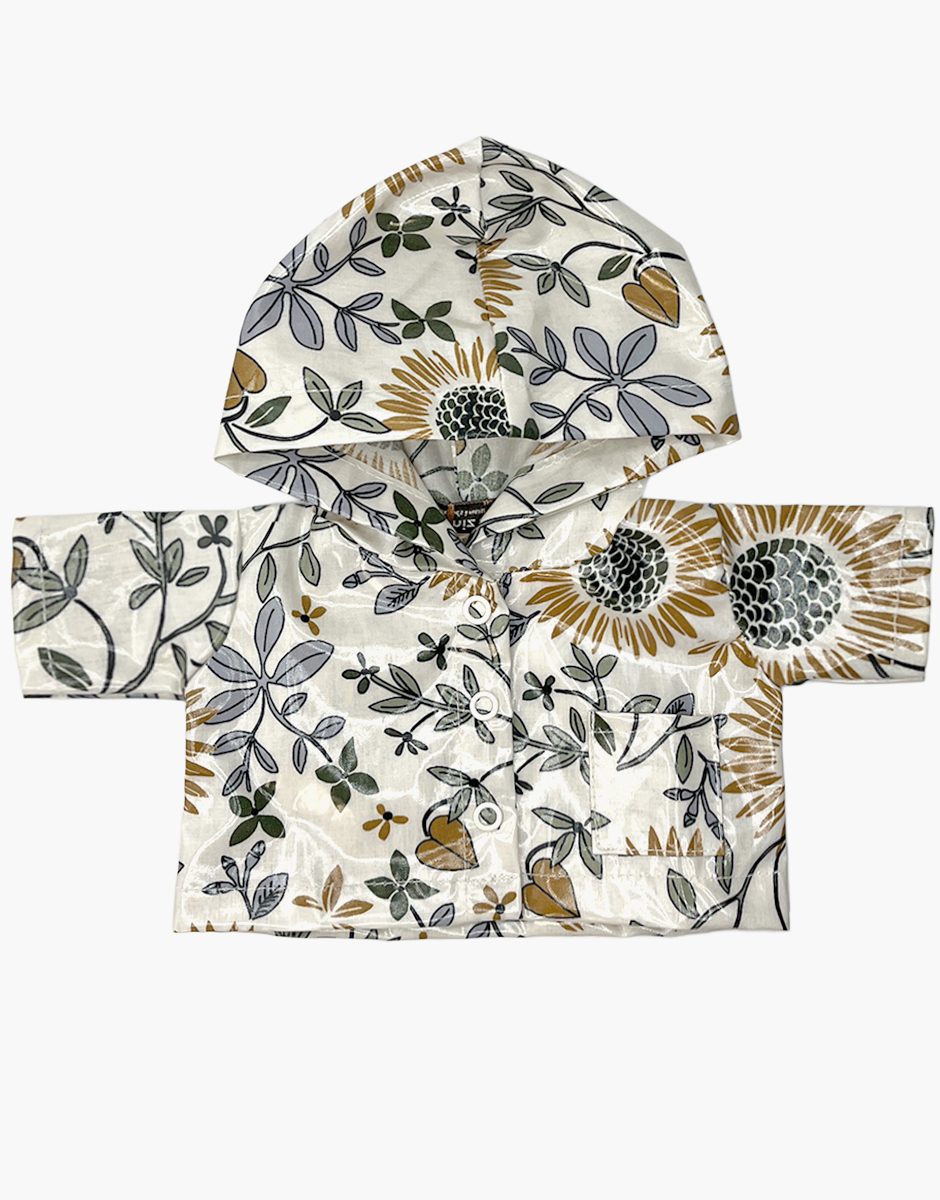 Imperméable Clotaire en coton enduit Vignes et tournesols