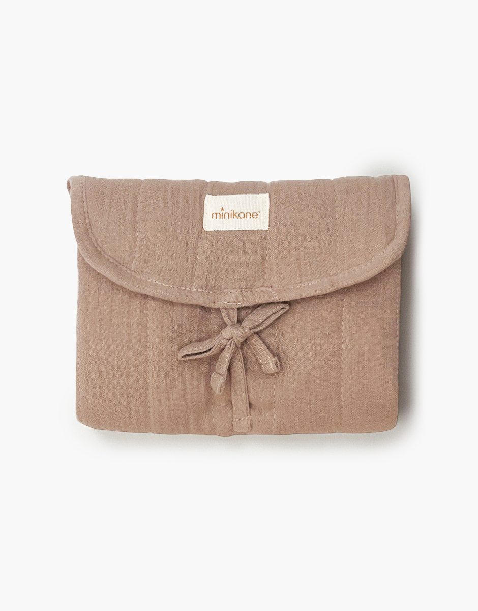 Matelas à langer nomade Noé pour poupées en gaze de coton moka