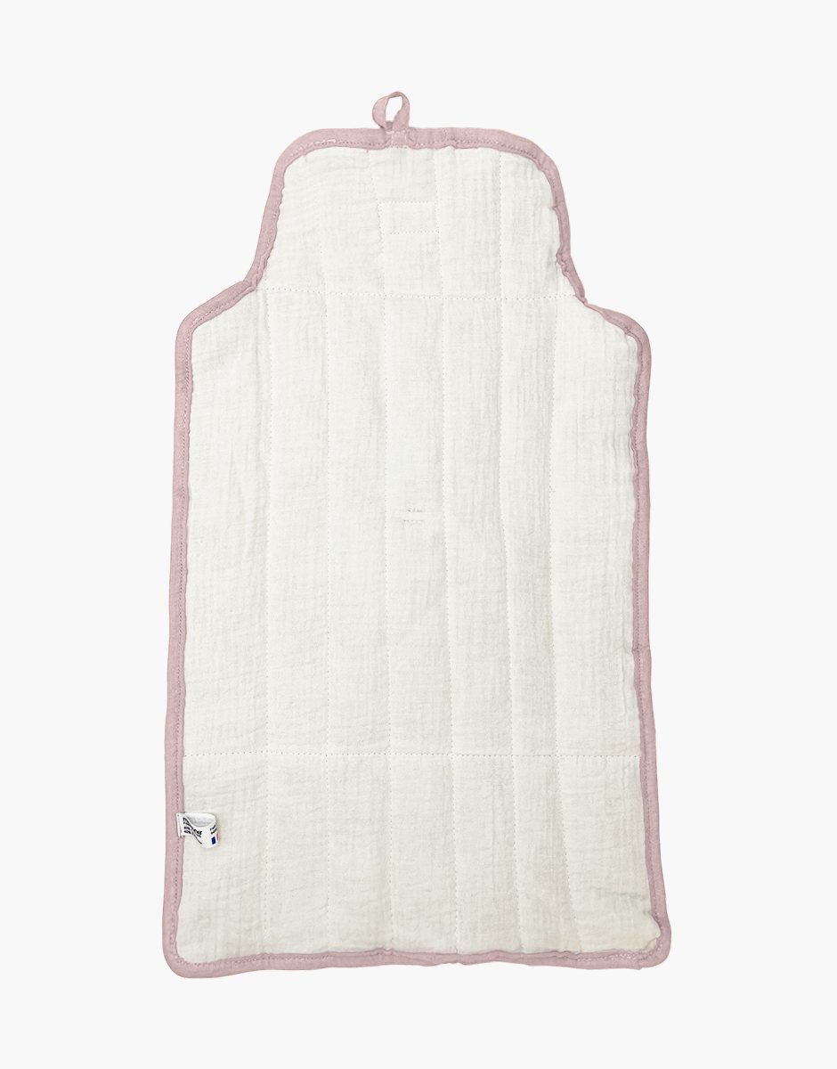 Matelas à langer nomade Noé pour poupées en gaze de coton rose orchidée