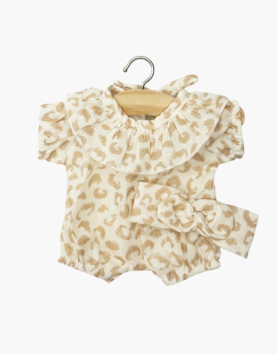 Babies - Barboteuse à collerette Éva en coton Féline et son headband