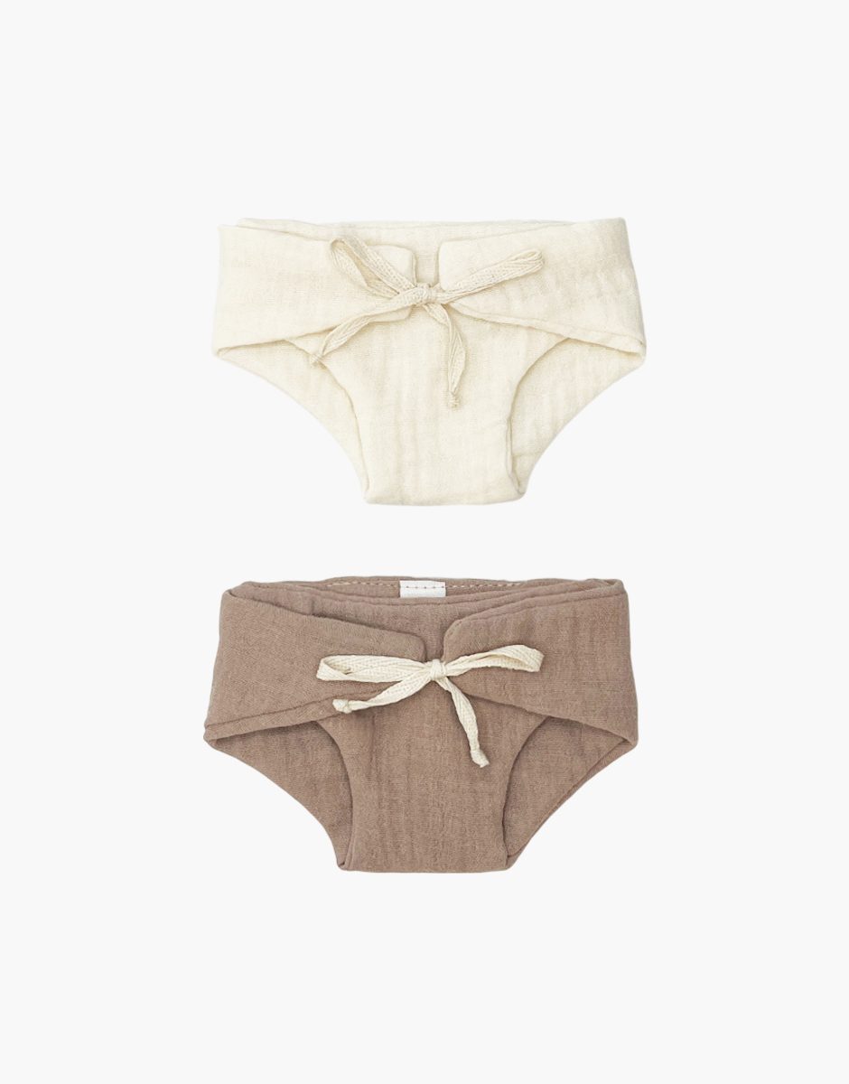 Lot de 2 couches à nouettes moka / écru pour poupées Gordis et Babies