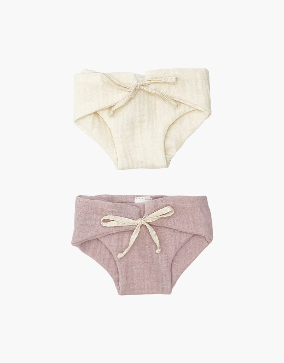 Lot de 2 couches à nouettes rose orchidée / écru pour poupées Gordis et Babies