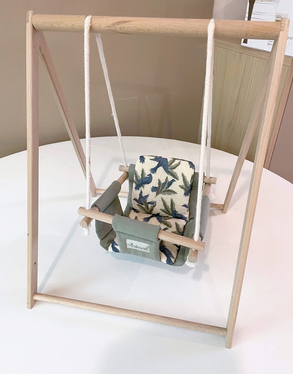 *Balancelle en bois naturel pour poupées Gordis / Babies avec garniture Daya