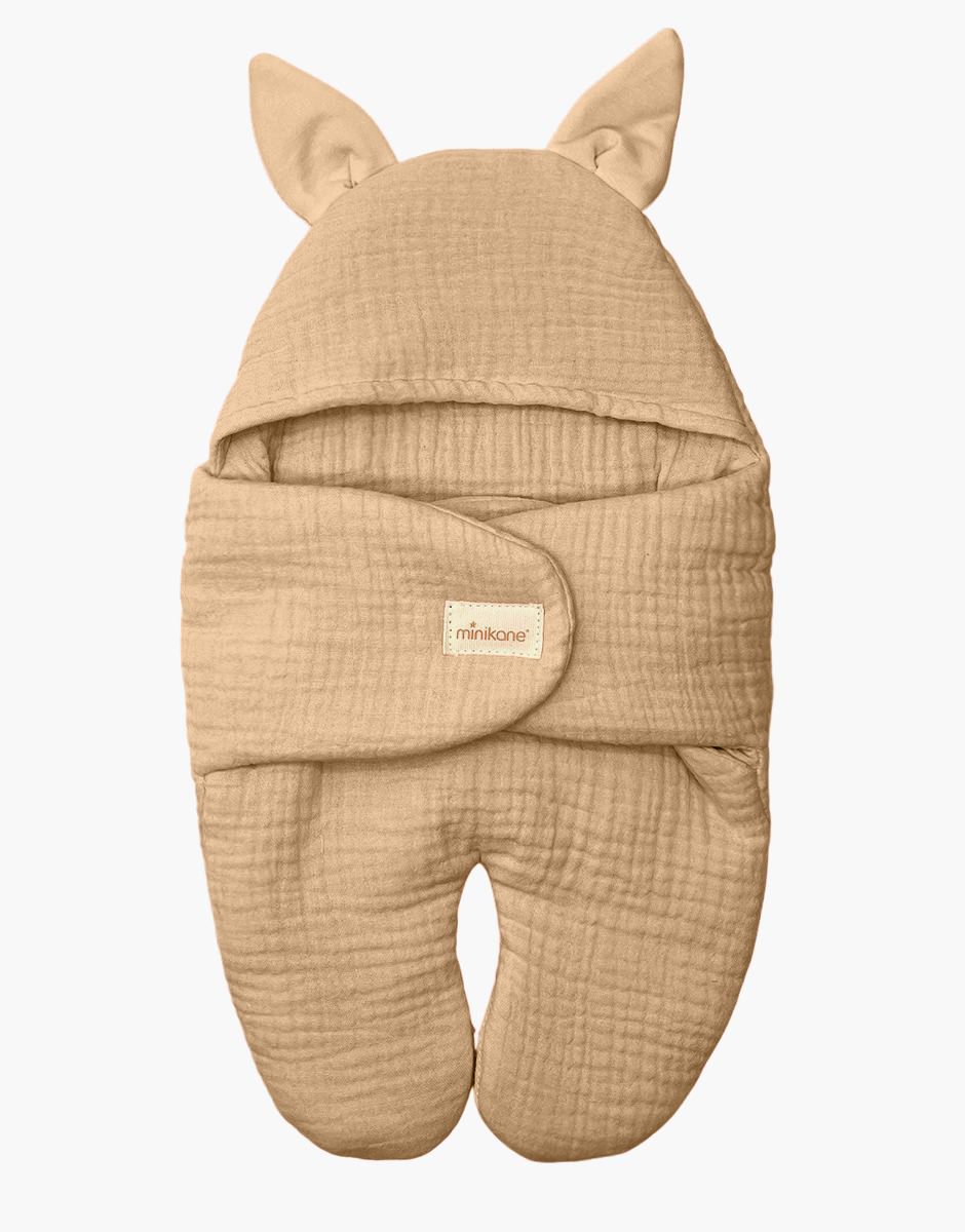 Chancelière poussette poupée Jeannot en gaze de coton latté