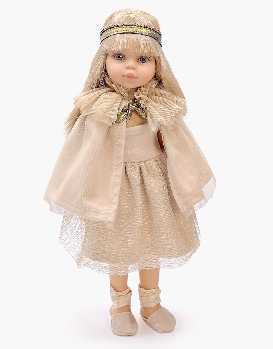 Amigas - Cape de danseuse Oxana en jersey lin et tulle dorée